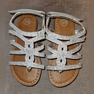 Wonder Nation Glittery Silver Kids Sandals